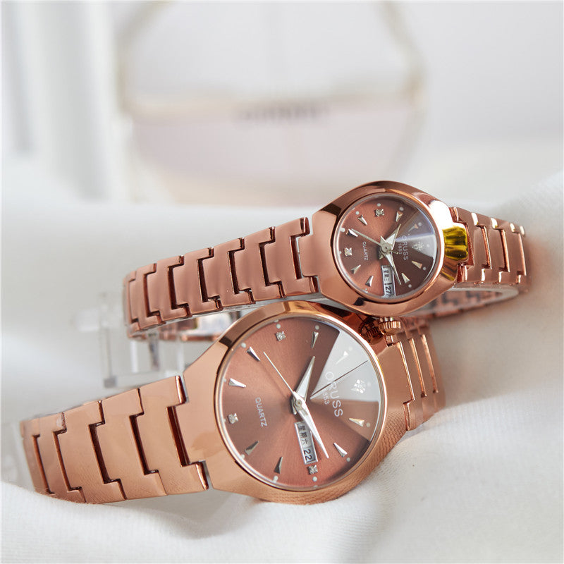 Gold lovers watch with calendar